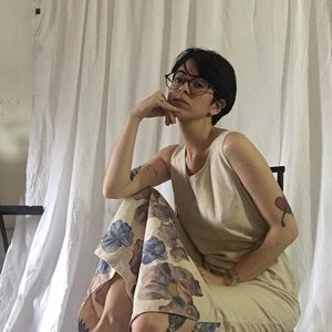 Tan Floral Linen Maxi Dress